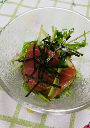 魚屋直伝おつまみ!まぐろ水菜の簡単和え♪-レシピのメイン写真