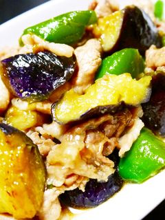 簡単!豚こま・なす・ピーマンの照り焼き-レシピのメイン写真