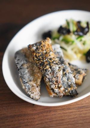 ＊辛子風味＊秋刀魚のごま竜田揚げ-レシピのメイン写真