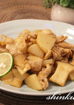豚肉と長芋とエリンギのすだちde甘酢炒め-レシピのメイン写真