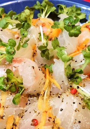絶品★【真鯛のかいわれ巻カルパッチョ風】-レシピのメイン写真