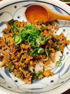 納豆とひき肉と野菜のどんぶり-レシピのメイン写真