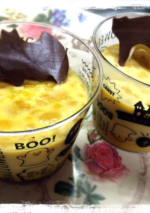 チョコラスクのせ☆カボチャの三層プリン-レシピのメイン写真