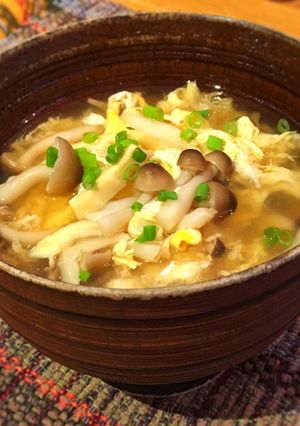 超ぉ簡単！たまごスープたけのこトッピング-レシピのメイン写真