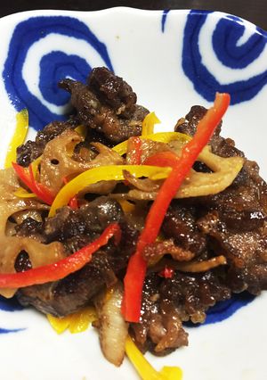 牛肉と蓮根の揚げ焼きオイスター炒め-レシピのメイン写真