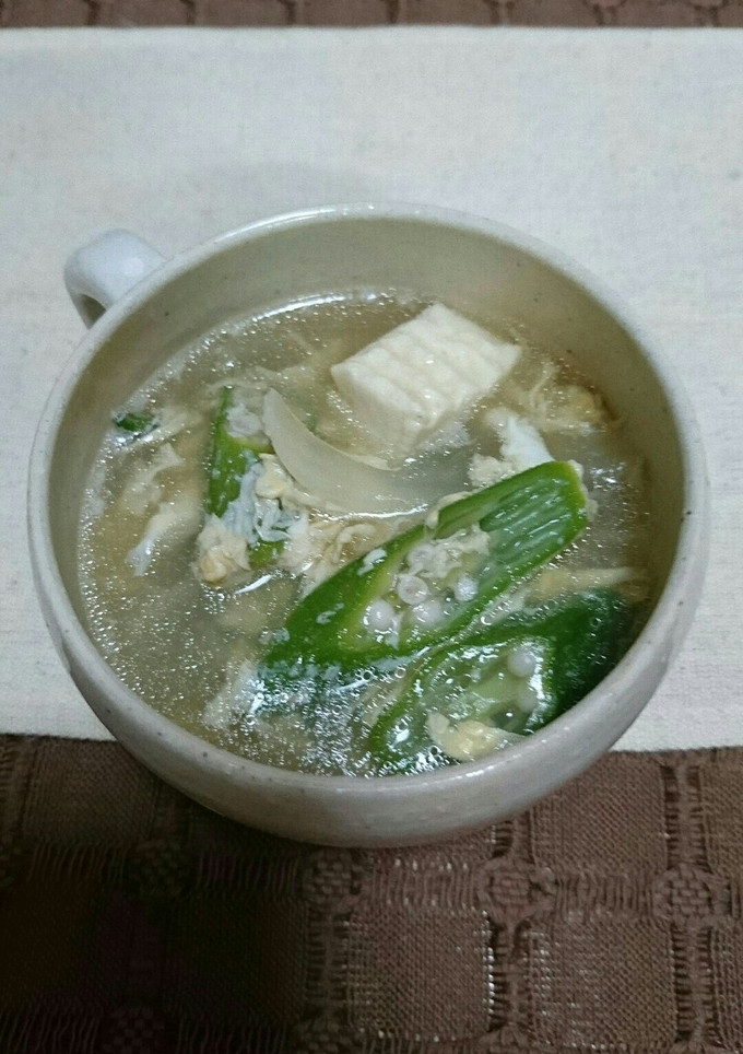 簡単！おくらと豆腐の中華スープ-レシピのメイン写真