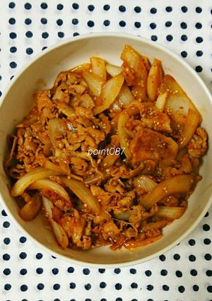 中華風ピリ辛豚バラ炒め(丼)-レシピのメイン写真