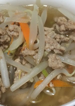 簡単すぎ、ズボラなひき肉と野菜スープ-レシピのメイン写真