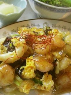 簡単&本格派♪海老と玉子の中華あんかけ飯-レシピのメイン写真