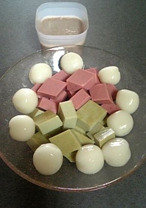 小倉ソースｄｅ抹茶イチゴみるく寒天-レシピのメイン写真