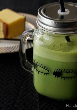 白あん入りの抹茶豆乳ラテ-レシピのメイン写真
