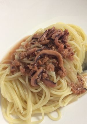 簡単！イカの塩辛パスタ-レシピのメイン写真