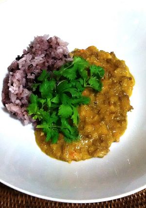 ココナッツミルクキーマカレーと黒米ライス-レシピのメイン写真