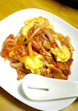 トマトとなめ茸ふんわり卵-レシピのメイン写真