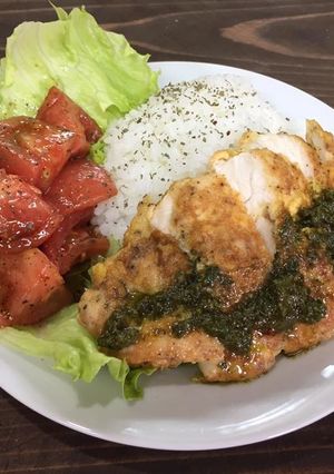 鶏むね肉のピカタ トマトのマリネ添え-レシピのメイン写真