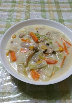 あったまる～豚肉入り白菜のクリームスープ-レシピのメイン写真