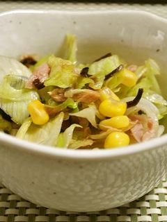 レタスとツナの塩昆布サラダ-レシピのメイン写真
