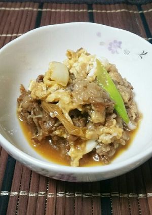 牛肉と白ネギの卵とじ-レシピのメイン写真