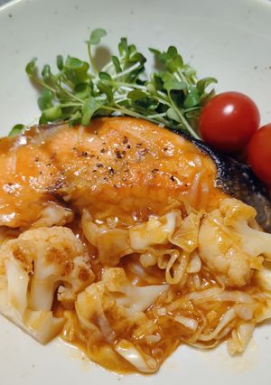 鮭と野菜のケチャップ甘酢焼き-レシピのメイン写真
