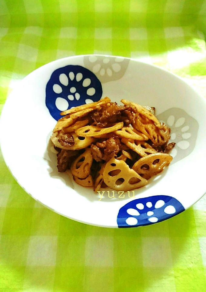 夕食に♪蓮根と豚バラのソース炒め-レシピのメイン写真