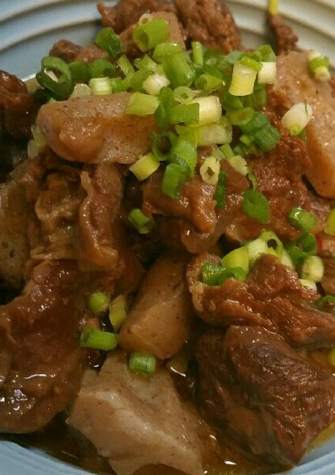 牛すじと蒟蒻の甘辛煮込み-レシピのメイン写真