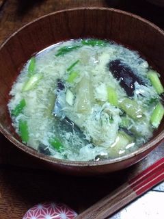お茄子のかき玉汁-レシピのメイン写真