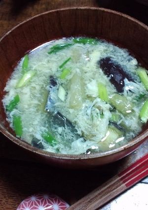 お茄子のかき玉汁-レシピのメイン写真