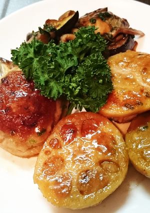 お弁当にも！　蓮根肉詰の照り焼き-レシピのメイン写真