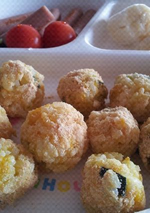 *カボチャきな粉おにぎり*離乳食完了期-レシピのメイン写真