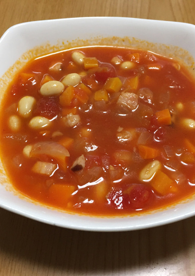 大豆とトマトのスープ-レシピのメイン写真