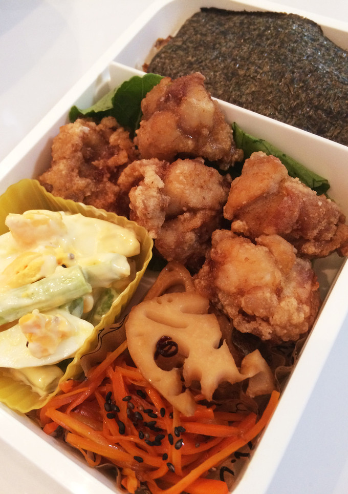 毎日男弁当⁂唐揚げのり弁-レシピのメイン写真