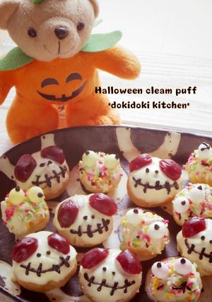ハロウィンの簡単シュークリームデコ-レシピのメイン写真
