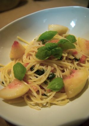 桃の冷製パスタ-レシピのメイン写真