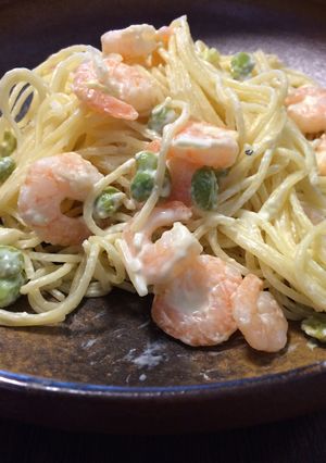 エビと枝豆のクリームチーズパスタ-レシピのメイン写真