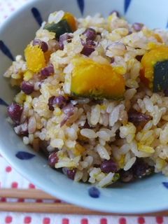 かぼちゃと小豆のホクホク炊き込みごはん-レシピのメイン写真
