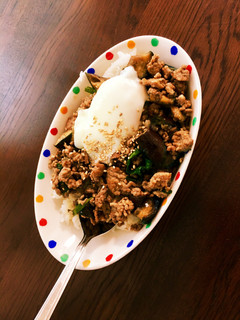 茄子とひき肉の温玉丼-レシピのメイン写真