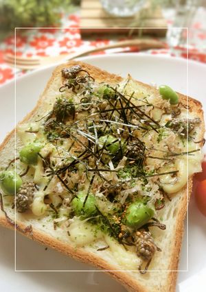 磯香る❀黒酢チア×枝豆和トースト-レシピのメイン写真
