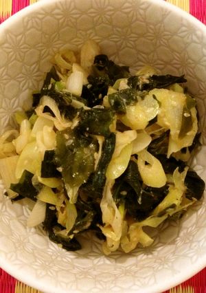 時短料理！！長ねぎとわかめの酢味噌和え-レシピのメイン写真