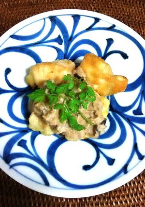 鶏むね肉焼きのクルミソースがけ-レシピのメイン写真