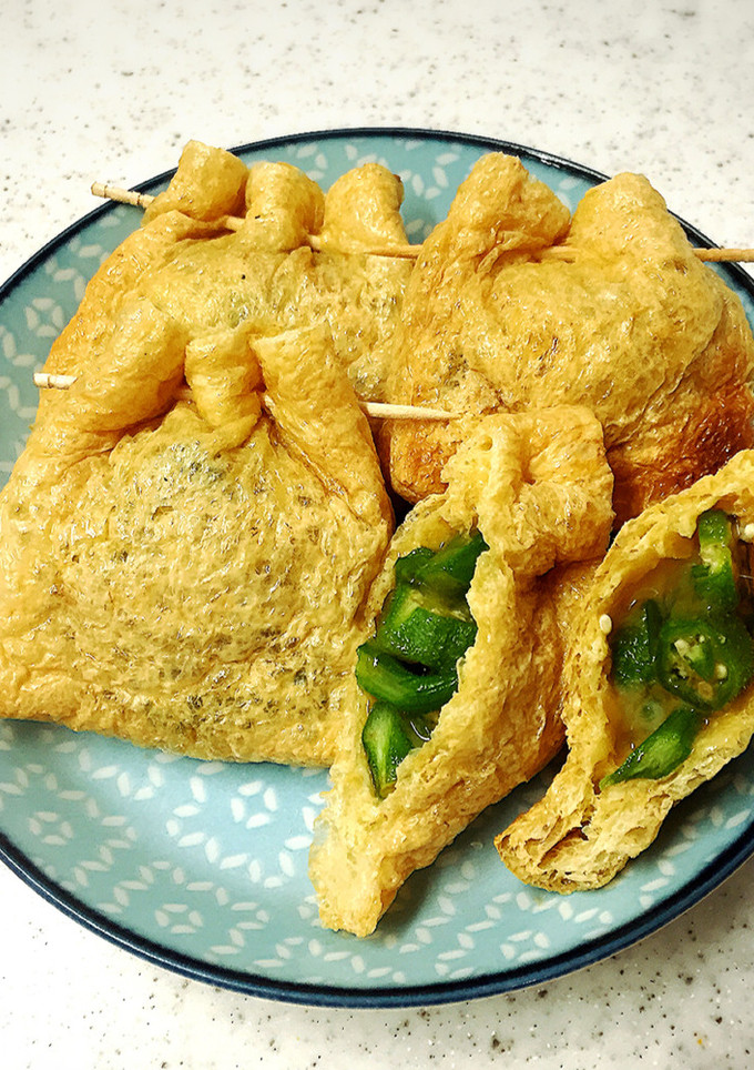 オクラのオイマヨチーズの油揚げ袋焼き-レシピのメイン写真