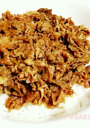 甘め大好き♡牛丼♡全部入れて煮るだけ！-レシピのメイン写真