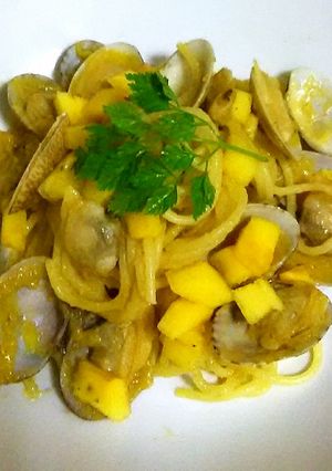 柿とあさりのパスタ-レシピのメイン写真
