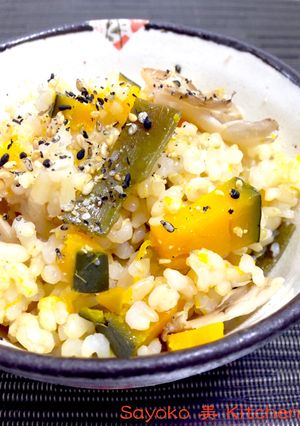 南瓜と舞茸の生姜風味玄米炊き込み御飯-レシピのメイン写真