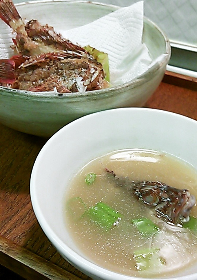 カサゴの素揚げと味噌汁-レシピのメイン写真