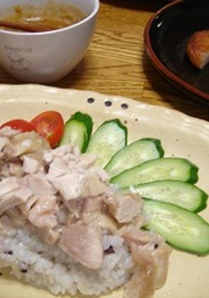炊飯器deカオマンガイ（タイ風蒸し鶏飯）-レシピのメイン写真