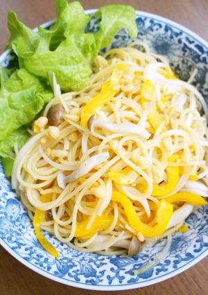 バリラ♪野菜たっぷり揚げ玉のせ和風パスタ-レシピのメイン写真