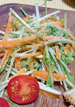 水菜と人参の豆腐マヨサラダ-レシピのメイン写真