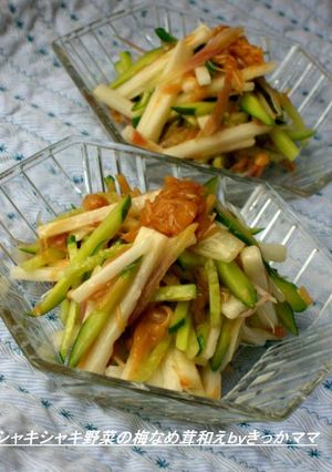 シャキシャキ野菜の梅なめ茸和え-レシピのメイン写真