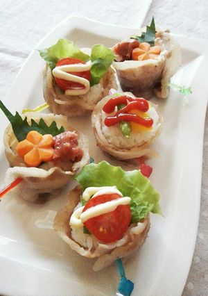 豚バラ肉で♪彩り寿司-レシピのメイン写真