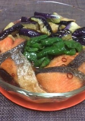 秋鮭と茄子の揚げ浸し-レシピのメイン写真